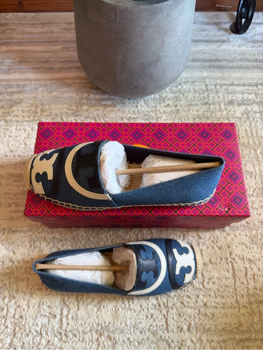 Tory Burch Denim Espadrille Flats